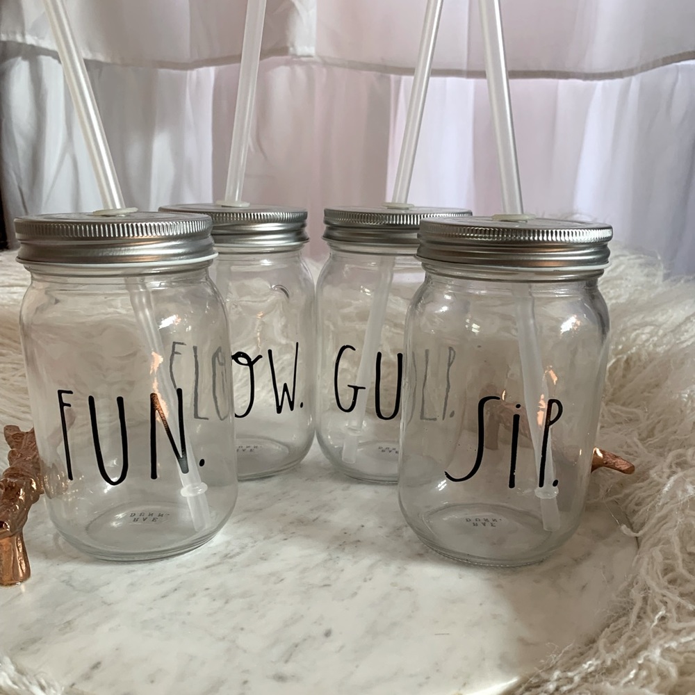 Rae Dunn Mason Jar Style Short Tumblers